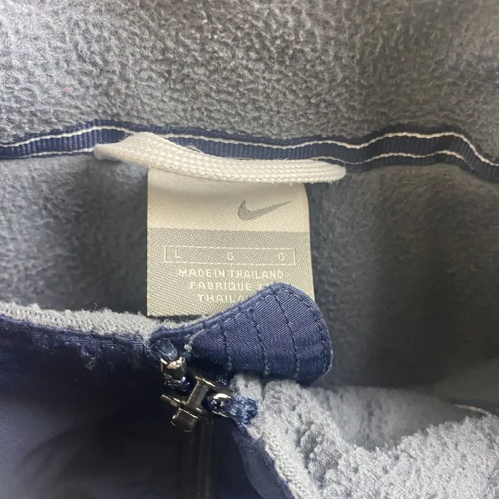 Vintage Nike Jacket Mens Large Blue Logo Full Zip Pockets
